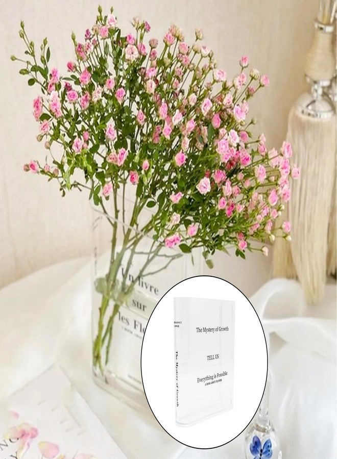 Funstreet Book-Shaped Flower Vase Acrylic Flower Holder for Home and Office Decor Book Lovers Gifts - Image 5